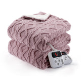 Garvee Fast-Heating Heated Blanket - Queen Size Electric Sherpa Tufted Blanket for Bed, Dual Control, 10 Heat Levels, 10-Hour Timer, Machine Washable - Pink, 84 x 90 in