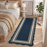 Garvee Washable Indoor Outdoor Runner Rug - Blue Faux Jute Look, Non-Slip, Thin, mark Resistant, Non-Shedding Carpet for Patio, Kitchen, Hallway, Living Room - 2x6ft