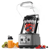 Garvee Commercial Countertop Blender - 2200W 28,000 RPM Quiet Ice Crushing Blender - 68 oz Jar, Dual Knob Control, Timer - Dark Gray (Add 300ml Travel Cup)