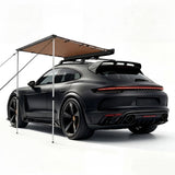 Garvee Retractable Car Awning for SUV, Truck, Van, 4x4 – UV50+ Waterproof 600D Oxford Side Roof Rack Canopy – Adjustable Aluminum Poles – Windproof Sun Shade Shelter – Size: 150x200cm, Color: Khaki - Khaki