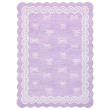 Garvee Washable Scalloped Area Rug for Living Room – Non-Slip, mark Resistant, Easy to Clean, Soft Low Pile Lace Carpet for Bedroom, Girls Room, Nursery, Dining Room – Purple – 8x10ft (244x305cm) - Purple
