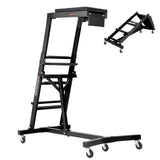 Garvee Automotive Creeper - Adjustable Height (49"-76"), 400 lbs Heavy-Duty Foldable Garage Creeper with 6 Swivel Casters, Padded Deck, and Tool Pouch for Mechanics and Lifted Automotive Repair, Black