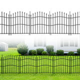 Garvee No-Dig Garden Fence, 10-Pack Flexible Black Metal Panels with Stakes for Rustproof Animal Barriers in Yard and Patio