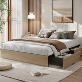 Garvee Bed Frame with 2 Storage Drawers, Wooden Low Profile Bed Frame, No Headboard, Wood Slat Support, Noise Free, No Box Spring Needed, Easy Assembly