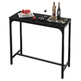 Garvee Bar Table Narrow Long Kitchen Dining Table Sturdy Metal Frame Industrial, Black