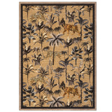 Garvee Washable Tiger Area Rug 10x13ft – Non-Slip, Low Pile Botanical Jungle Animal Carpet – Spot Resistant, Soft Floor Cover for Living Room, Bedroom, Nursery – Brown, USA Storage - Brown