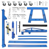 Garvee 2 Ton Heavy Duty Folding Hydraulic Engine Hoist - Adjustable Cherry Picker Crane with Lever - 6 Caster Wheels for Garage & Workshop - Portable Shop Crane - Color: Blue