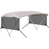 Garvee Water & UV Resistant 4 Bow Bimini Top Replacement Canvas for Boats - 600D Marine Grade Sun Shade Canopy, Detachable Mesh Side Curtains, Storage Boot, No Frame, Grey, Fits 8'L x 91-96"W x 54"H - Size: 4BOW8'×91-96"×54", Color: Grey, Specs: Mesh Side - Gray