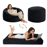 Garvee Giant Bean Bag Chair Bed 5FT Memory Foam Plush Fabric Convertible Sofa Mattress with Handle Easy Clean for Living Room