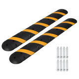 Garvee Heavy Duty Rubber Speed Bump with 2-Channel Cable Cover, 6FT, 25,000 lbs Capacity – Modular Movement Calming Ramp for Asphalt, Concrete, Gravel – Industrial Grade Road Cable Protector, 2 Pack (2PCS)