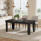 Garvee Modern Oversized Farmhouse Dining Table for 6-8 – 71" Long Rectangular Kitchen Table – Heavy-Duty Sturdy Frame – Rustic Black Wood – Ideal for Home, Apartment, Office, Conference – 1600 black