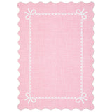 Garvee Machine Washable Scalloped Bow Area Rug - Low-Pile Soft, Non-Slip Rubber Backing, Mark-Resistant, Non-Shedding, Collapsible - Pink - 4x6 ft (122x183 cm) - USA - Bow Border|Pink