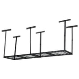 Garvee Heavy-Duty Overhead Garage Storage Rack, Ceiling-Mounted Steel Shelving - Adjustable Height 22-40 in - 660 lb Capacity - 2x8 ft, Black - 6-Post (240x60cm), 6 columns, 240*60cm, black - Black