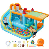 Garvee 12-in-1 Inflatable Bounce House for Kids, 14x10ft Indoor & Outdoor Jumping Castle with Water Slide, Splash Pool & 450W Blower – Large Backyard Playhouse, Blue, US Standard