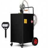 Garvee Portable Fuel Caddy Tank w/ Wheels - 40 Gallon Gas/fuel-injected Transfer & Storage - Heavy-Duty Alloy Steel Tank, Manual Hand Pump - for Garage/Truck/Boat/Lawn Mower/ATV/Farm - Black, 40 Gallons, 4 Wheels - Black