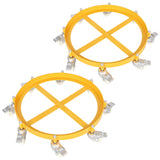 Garvee Heavy-Duty 55-Gallon Drum Dolly Mobile Base, 2-Pack, 2000 lb Capacity Steel Barrel Cart - Non-Tipping Ring - 8 Swivel Casters w/ Brakes - Yellow