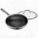 Garvee 11 Inch Nonstick Frying Pan 3-Ply Stainless Steel Aluminum Core Ceramic Honeycomb Rivetless Handle Oven-Safe Kitchen Cooking