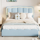 Garvee Full LED Bed Frame, Kids Platform Bed with 2 Large Storage Drawers, Velvet Upholstered Princess Bed for Girls & Boys, Wooden Slats Support, No Box Spring Needed, Easy Assembly, Blue