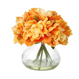Garvee 2 Pack Real Touch Artificial Flowers with Vase, Fake Flower Bouquet in Glass for Home Decor, Wedding Centerpiece Dining Table Peony