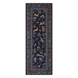 Garvee Washable Runner Rug - Modern Botanical & Animal Print - Soft Non-Slip Low Pile Carpet - Mark Resistant Indoor Home Decor - For Kitchen, Entryway, Bedroom, Laundry - Navy, 2x6ft (61x183cm), USA - Black