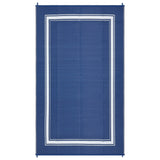 Garvee Reversible Outdoor Rug 9x12ft – Waterproof & UV Resistant Plastic Straw Mat – Modern Bordered Carpet for Patio, Deck, RV, Camping – Easy to Clean, Portable Bag & Stakes Included – Navy Blue/White, USA - Dark Blue/White