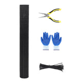Garvee Heavy Duty Black Galvanized Welded Wire Mesh Roll for Farmland – 19GA Ethylene-Coated Hardware Cloth, 1/2" x 1/2" Mesh, 48" x 30' – with Pliers, 200 Clips, Cut-Resistant Gloves, Color: Black, Wire diameter 19GA, galvanized and ethylene coated