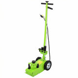 Garvee 35 Ton Air Hydraulic Floor Jack, Carbon Steel Heavy Duty Truck Jack, 10.35-21.18" Lifting Range, 4.72" Adjustment Height, 6.10" Stroke, 46" Adjustable Handle, 4 Saddle Adapters, 8" Rubber Wheels, 90-145 PSI Dual Air and Manual Operation, Green - Green