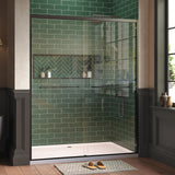 Garvee Double Bypass Sliding Shower Door – Matte Black, 1/4" Tempered Glass, Easy Clean Coating, Trimmable 60" x 72", Modern Bathroom Enclosure, Size: 153cm x 183cm, Color: Matte black