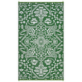 Garvee Reversible Outdoor Rug 9x18ft - Waterproof Plastic Straw Mat - UV Resistant, Collapsible, Portable, Easy to Clean - Patio, Deck, Camping, RV, Backyard - Green/White, USA