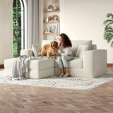 Garvee Modern Modular Sectional Cloud Sofa, Boneless Design with Non-Slip Base & l-Shape Chaise. a Deep Seat Sleeper Sofa for Customizable Spaces, Featuring No Assembly & Plush Comfort, White