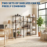 Garvee 2-Pack Heavy-Duty Freestanding Metal Shelving Units, Adjustable 4-5 Tier Carbon Steel Storage Racks - Leveling Feet - Utility Organizer for Garage, Pantry, Basement, Laundry - Black