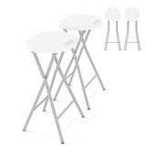 Garvee Folding Stool with Handle 24 Inch Tall Folding Bar Stool with Safety Lock, Metal and Plastic Foldable Stool 400lbs Capacity for Outdoor Indoor Kitchen Home Bar, Assembly Free, 2 Pack, Black