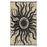 Garvee Boho Sun Design Outdoor Reversible Rug – Waterproof Plastic Straw Patio Carpet, UV & Weather Resistant, Easy Clean, Large 9x12ft Mat for Deck, Backyard, Camping, RV, Balcony – Black Coffee, USA - Black Coffee