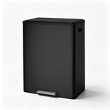 Garvee Dual Compartment Kitchen Trash Can & Recycling Bin, 10.5 Gallon (20L+20L) - Stainless Steel - Soft-Close Lid, Step Pedal, 2 Removable Buckets, Odor & Fingerprint Resistant - Color: Black