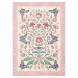 Garvee Washable Pink Floral Area Rug – Soft, Low Pile Botanical Butterfly Carpet for Girls Bedroom, Playroom, Nursery, Living Room, Dining Room, Home Office – Easy to Clean, Farmhouse Style, Size: 8x10ft (244x305cm), USA - Green