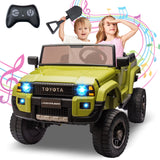 Garvee 24V 2-Seater Kids Electric Ride-On Car – Licensed Toyota Electric Ride-On Vehicle Truck – 4WD, Parent Remote, LED Lights, MP3, Adjustable Seat, Spring Suspension, Lockable Doors – Battery Vehicle for Big Kids, Standard Test Method/CPSIA Certified,