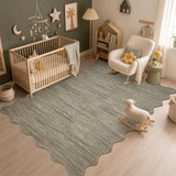 Garvee 5' × 7' Solid Border Area Rug, Machine Washable Non-Slip Low-Pile Stain-Resistant Soft Rug for Living Room, Bedroom & Dining Room, Taupe