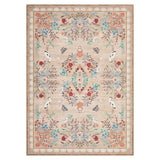 Garvee Washable Area Rug 8x10 – Distressed Oriental Floral Carpet – Non-Slip Back, Low Pile, Mark Resistant – Rice Camel, 8x10ft (244x305cm), USA Spec - Teal