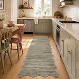 Garvee 2' × 6' Solid Border Runner Rug, Machine Washable Non-Slip Low-Pile Rug for Hallway, Kitchen & Entryway, Taupe