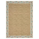 Garvee Modern Washable Area Rug – Soft Low Pile, Floral Edge, Non-Slip, Mark Resistant, Collapsible Carpet for Living Room, Bedroom, Dining Room – Beige Rice, 9x12ft (274x366cm), USA - Rice