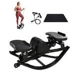Garvee Dual-Motion Mini Stepper for Home Gym - 350 lbs Capacity - Low Impact Rocking Side-to-Side Step Machine - Resistance Bands, LCD Monitor, Non-Slip Mat - Full Body Workout, Black
