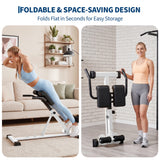 Garvee Adjustable Collapsible Roman Chair Hyperextension Bench - 330 lb Capacity Back Extension Trainer for Lower Back, Core & Glutes - Home Gym Workout Equipment - Color: White - White