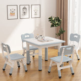 Garvee Adjustable Kids Graffiti Table and 4 Chairs Set – Toddler Play Table for Reading, Drawing, Eating and Playing