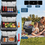 Garvee 30L Black Portable Car Refrigerator – Electric Cooler & Warmer with Handle & Strap – Dual 12V/110V Power – Great for Trucks, SUVs, Camping, Travel – For US Market Only: Cooling and Heating