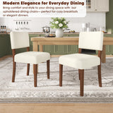 Garvee Modern Upholstered Dining Chairs, Set of 2 - Fabric Side Chairs with Padded Seat & Back, Armless, Sturdy Wood Legs - for Kitchen/Dining Room - Light Neutral Style inspired Style, 2-Piece Pack
