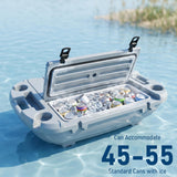 Garvee Floating Cooler 40QT – Waterproof Insulated Ice Chest for Camping, Kayaking, Beach, Outdoor Use, Dry Storage for Lake, River – Cold Gray 40L Without Wheels - Cool Gray