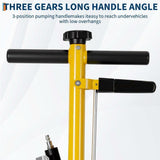 Garvee 35 Ton Air Hydraulic Floor Jack – Low Profile (10"-21.19") – Dual Power (Air & Manual) – 77,000 lbs Capacity – 4 Adapters – 46" Adjustable Handle – Model 8022-2, Yellow – Specs: 35t, Yellow - Yellow
