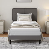 Garvee Twin Size Platform Bed Frame with Button Tufted Headboard,Velvet Upholstered Bed Frame with Wooden Slats Support, No Box Spring Needed, Noise-Free, Easy Assembly