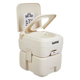Garvee Commercial Grade Portable Toilet 5.3 Gallon – Detachable Tank & Carry Bag – For RV, Boat, Truck, Outdoor Use – Robust, Easy Clean – Beige, 5.3 Gallons - Light Gray