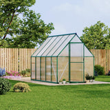 Garvee 6x9 FT Heavy Duty Walk-In Polycarbonate Greenhouse – Aluminum Frame & Roof Vent – Lockable Door – Quick Assembly Garden Tent – Green - Green